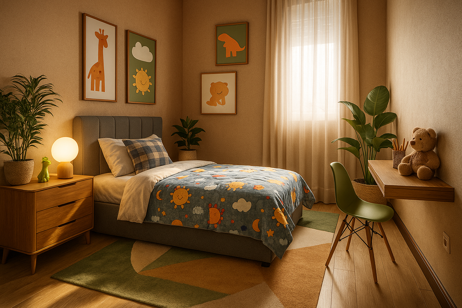 Depois - Quarto infantil transformado com IA